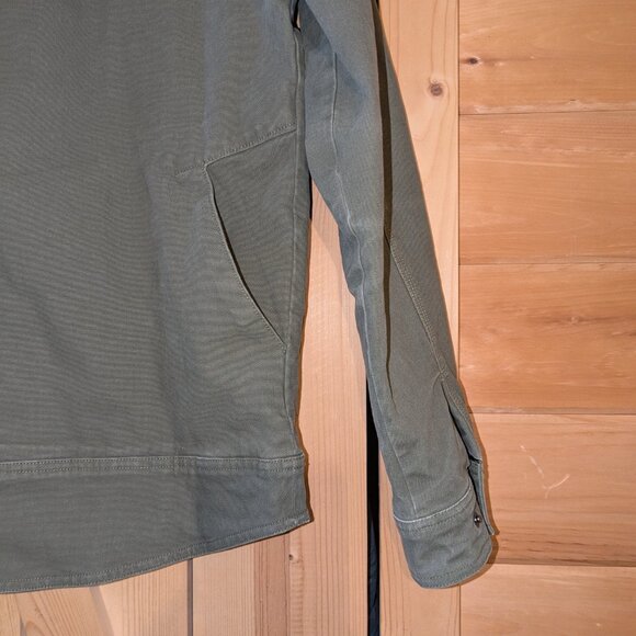 Off The Grid Torch Canvas Jacket Mens Medium Army Green Flannel Lined Snap Close - Picture 11 of 14